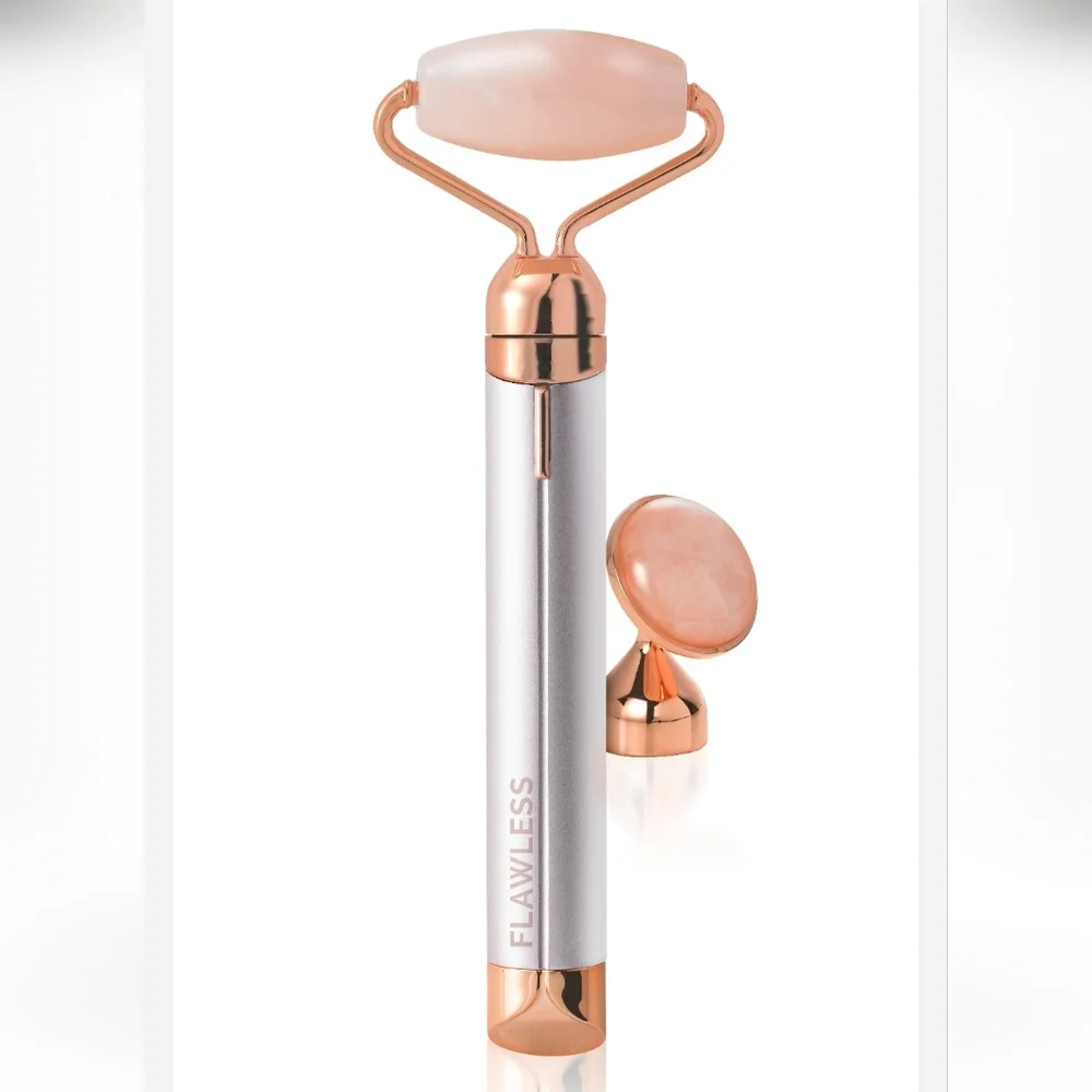 NEW Flawless Contour Vibrating Facial Roller & Massager Rose Gold